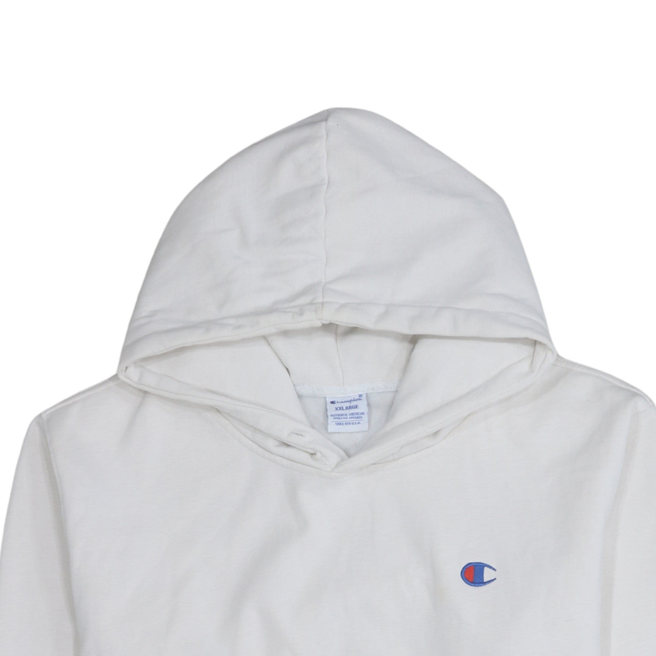 Champion Men's White Pullover Hoodie 2XL Classic Logo Sweatshirt
