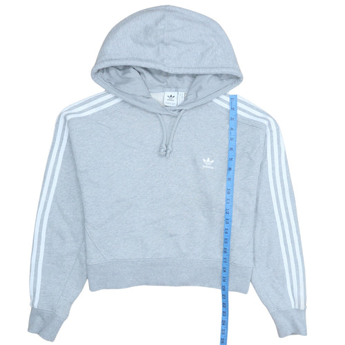 Adidas Womens Grey Hooded Pullover Sweatshirt Size 10