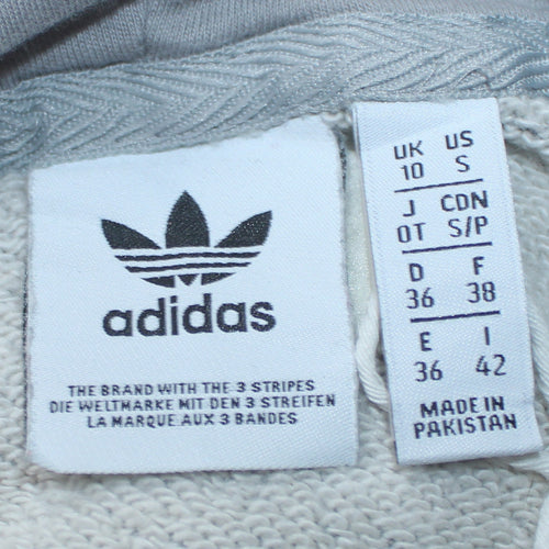Adidas Womens Grey Hooded Pullover Sweatshirt Size 10