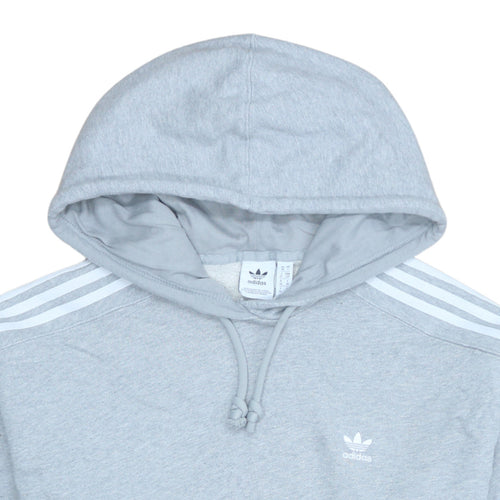 Adidas Womens Grey Hooded Pullover Sweatshirt Size 10