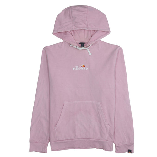 Ellesse Womens Pink Hoodie UK 16 Pullover Cotton Hooded Sweatshirt