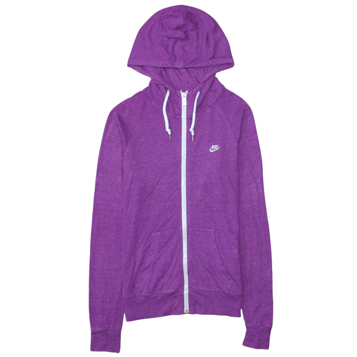 Nike Womens Purple Full Zip Hoodie Size S Cotton Blend Sportswear