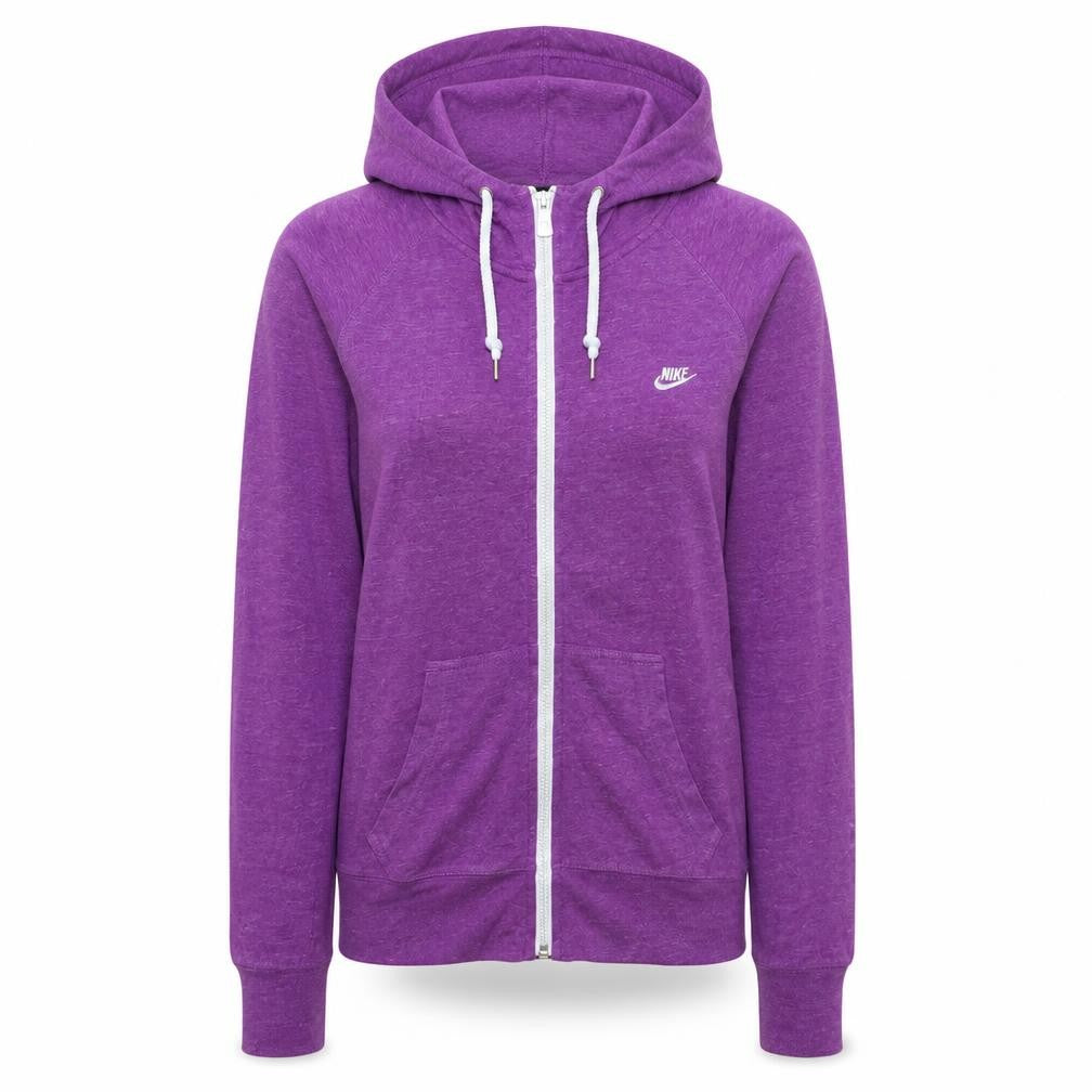Nike Womens Purple Full Zip Hoodie Size S Cotton Blend Sportswear