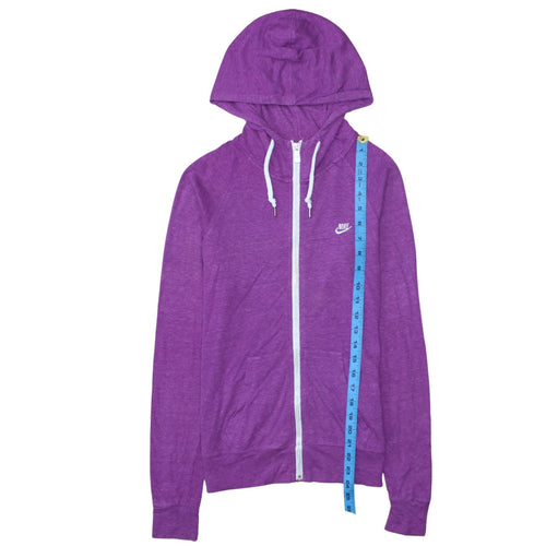 Nike Womens Purple Full Zip Hoodie Size S Cotton Blend Sportswear