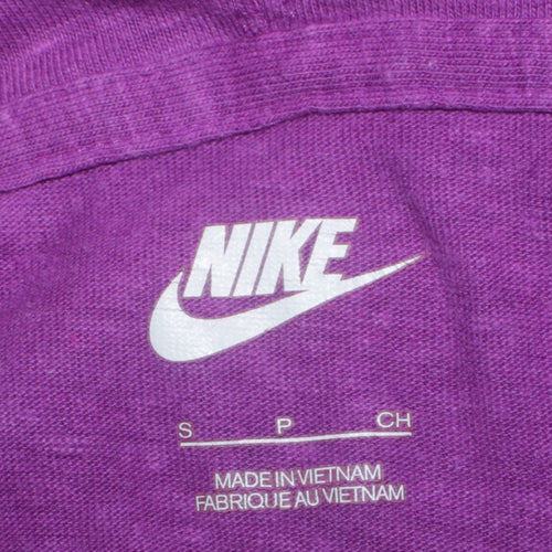 Nike Womens Purple Full Zip Hoodie Size S Cotton Blend Sportswear