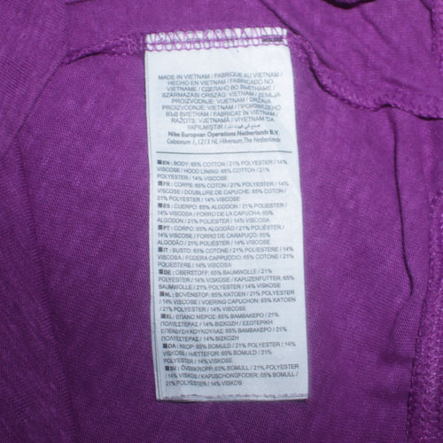 Nike Womens Purple Full Zip Hoodie Size S Cotton Blend Sportswear