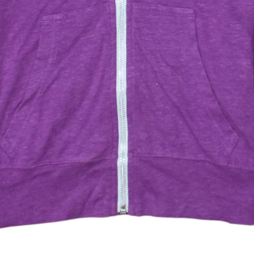 Nike Womens Purple Full Zip Hoodie Size S Cotton Blend Sportswear