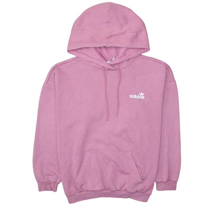 Adidas Women's Pink Pullover Hoodie Size 8 Relaxed Fit Logo Design