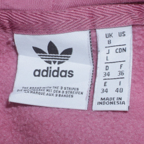 Adidas Women's Pink Pullover Hoodie Size 8 Relaxed Fit Logo Design