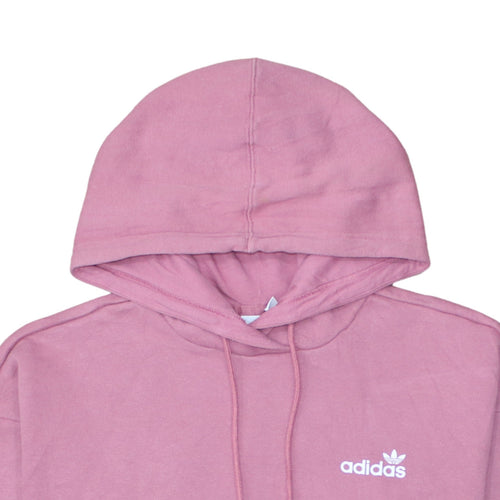 Adidas Women's Pink Pullover Hoodie Size 8 Relaxed Fit Logo Design