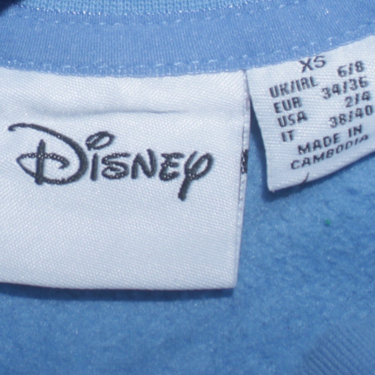 Disney Women Blue XS Stitch Pullover Sweatshirt Ohana Means Family