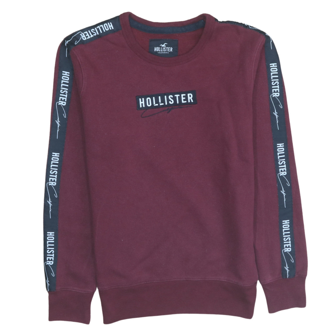 Hollister Men’s Red Logo Crew Neck Sweatshirt XS Regular Fit