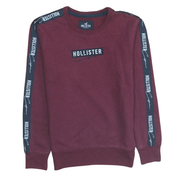 Hollister Men’s Red Logo Crew Neck Sweatshirt XS Regular Fit