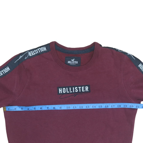 Hollister Men’s Red Logo Crew Neck Sweatshirt XS Regular Fit