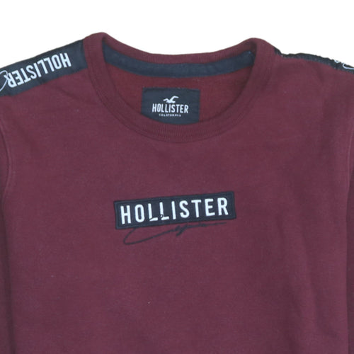Hollister Men’s Red Logo Crew Neck Sweatshirt XS Regular Fit