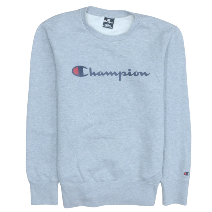 Champion Men's Grey Pullover Sweatshirt Medium Logo Fleece
