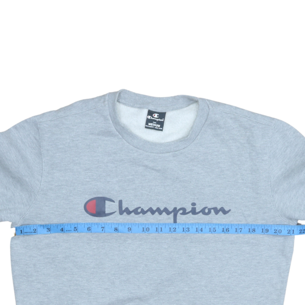 Champion Men's Grey Pullover Sweatshirt Medium Logo Fleece