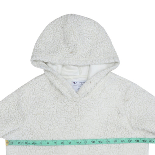 Champion Women’s Ivory Sherpa Pullover Hoodie Size M Fleece Lined Casual