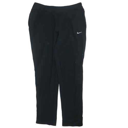 Nike Women's Black Dri-FIT Track Pants Size L Slim Fit Activewear