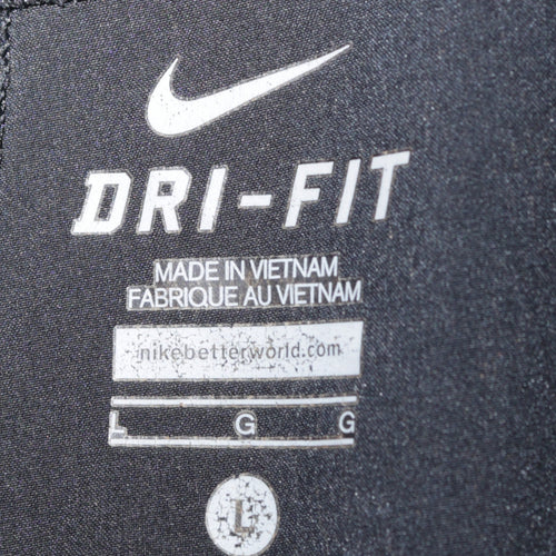 Nike Women's Black Dri-FIT Track Pants Size L Slim Fit Activewear