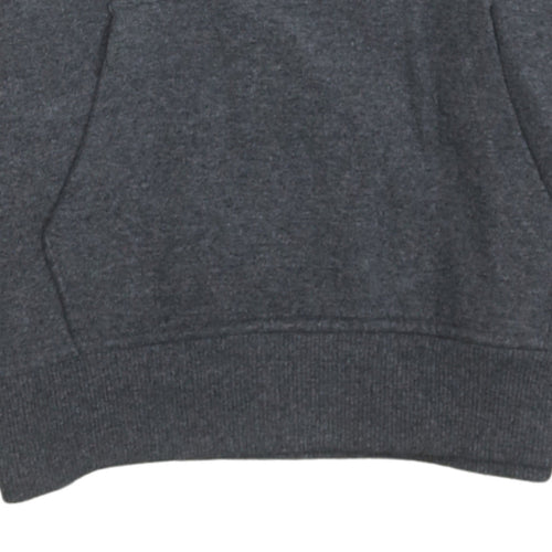 The North Face Boys Grey Pullover Hoodie L Logo Graphic Cotton Blend