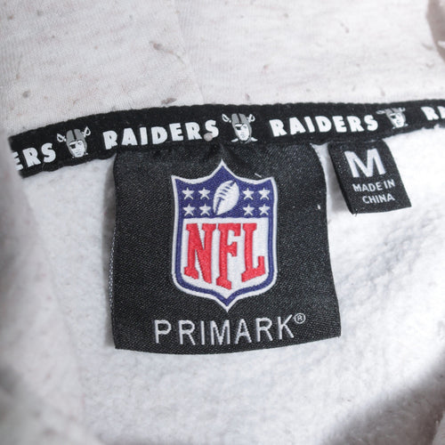 Primark NFL Raiders Grey Hooded Pullover Sweatshirt Women M