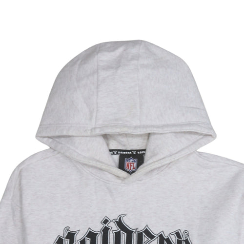 Primark NFL Raiders Grey Hooded Pullover Sweatshirt Women M