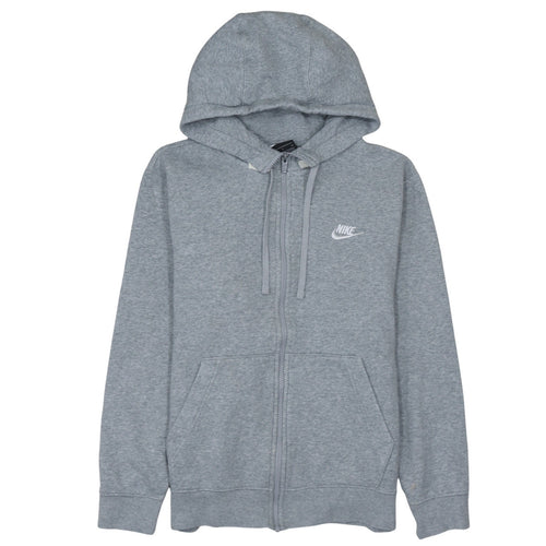 Nike Men's Grey Full Zip Hoodie Small Regular Fit Cotton Blend