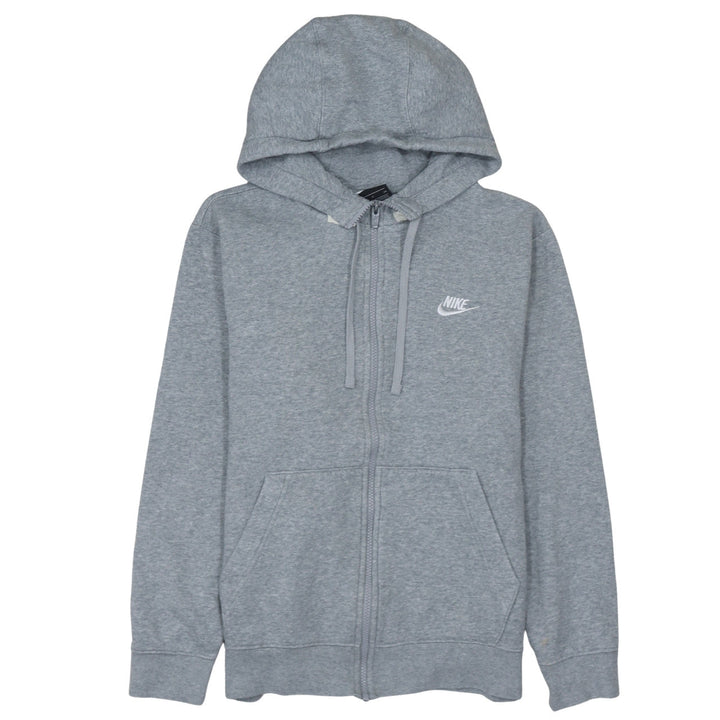 Nike Men's Grey Full Zip Hoodie Small Regular Fit Cotton Blend