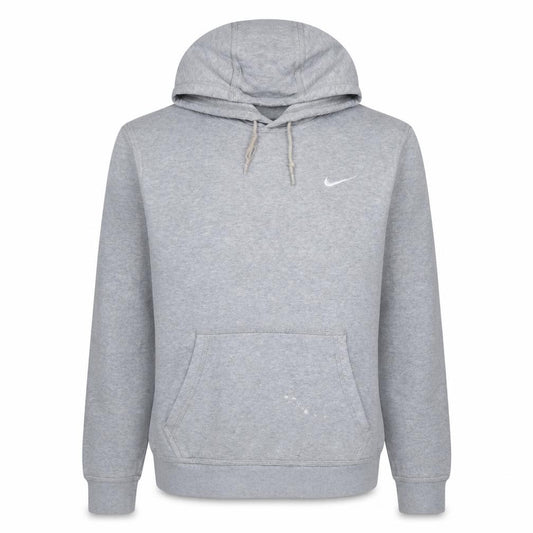 Front view of Nike Men's Grey Pullover Hoodie, size M, Logo Sportswear