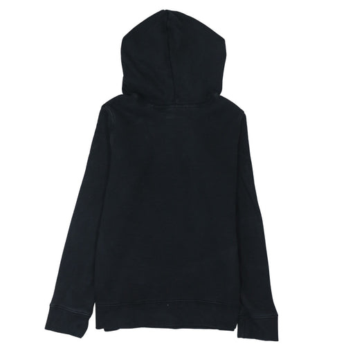 Adidas Womens Black Hoodie Size 8 Pullover Trefoil Logo Sweatshirt