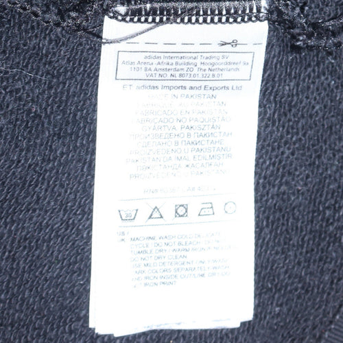 Adidas Womens Black Hoodie Size 8 Pullover Trefoil Logo Sweatshirt