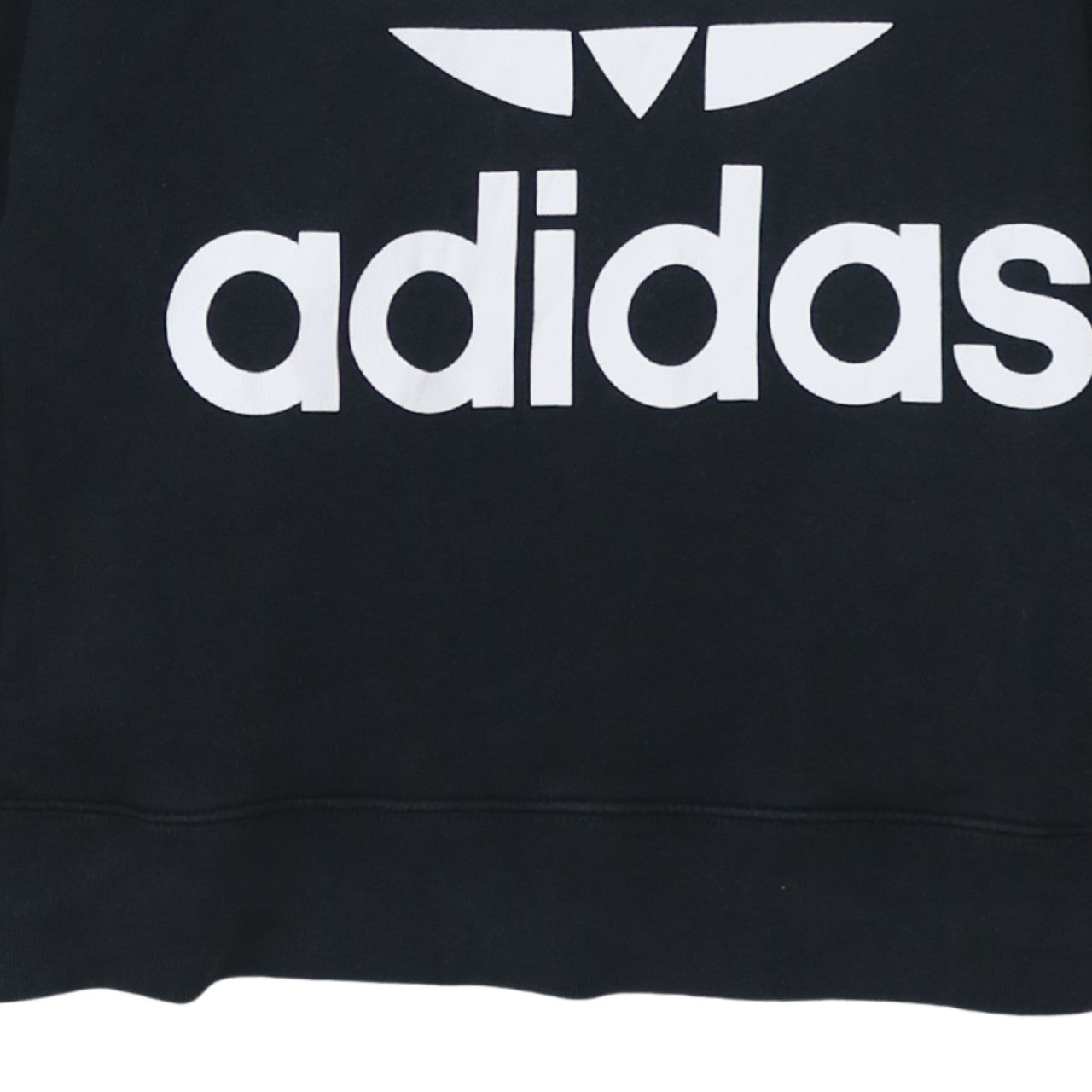 Adidas Womens Black Hoodie Size 8 Pullover Trefoil Logo Sweatshirt
