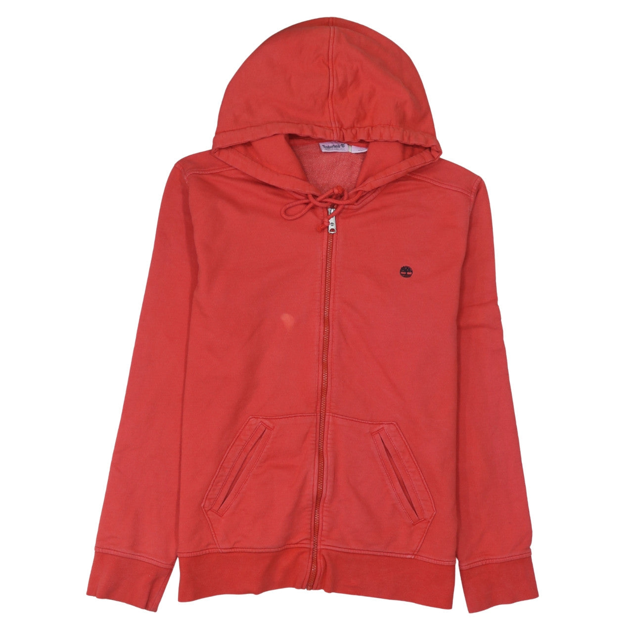 Timberland Men’s Red Full Zip Hoodie L Cotton Blend