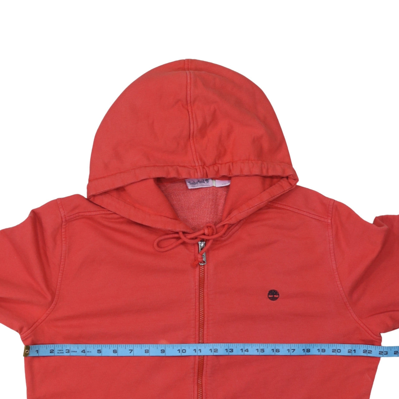 Timberland Men’s Red Full Zip Hoodie L Cotton Blend