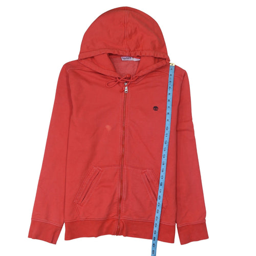 Timberland Men’s Red Full Zip Hoodie L Cotton Blend