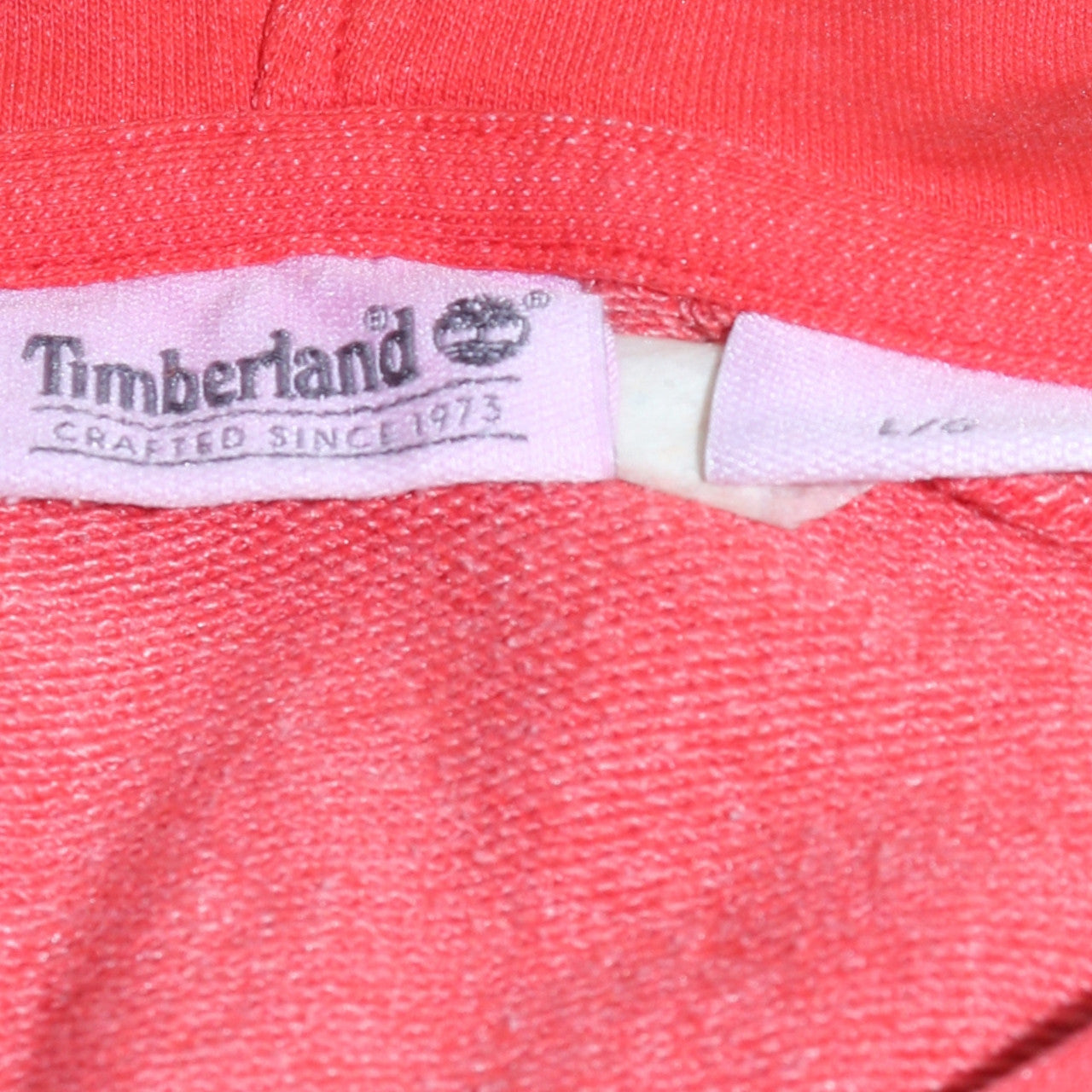 Timberland Men’s Red Full Zip Hoodie L Cotton Blend