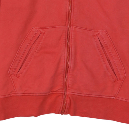 Timberland Men’s Red Full Zip Hoodie L Cotton Blend