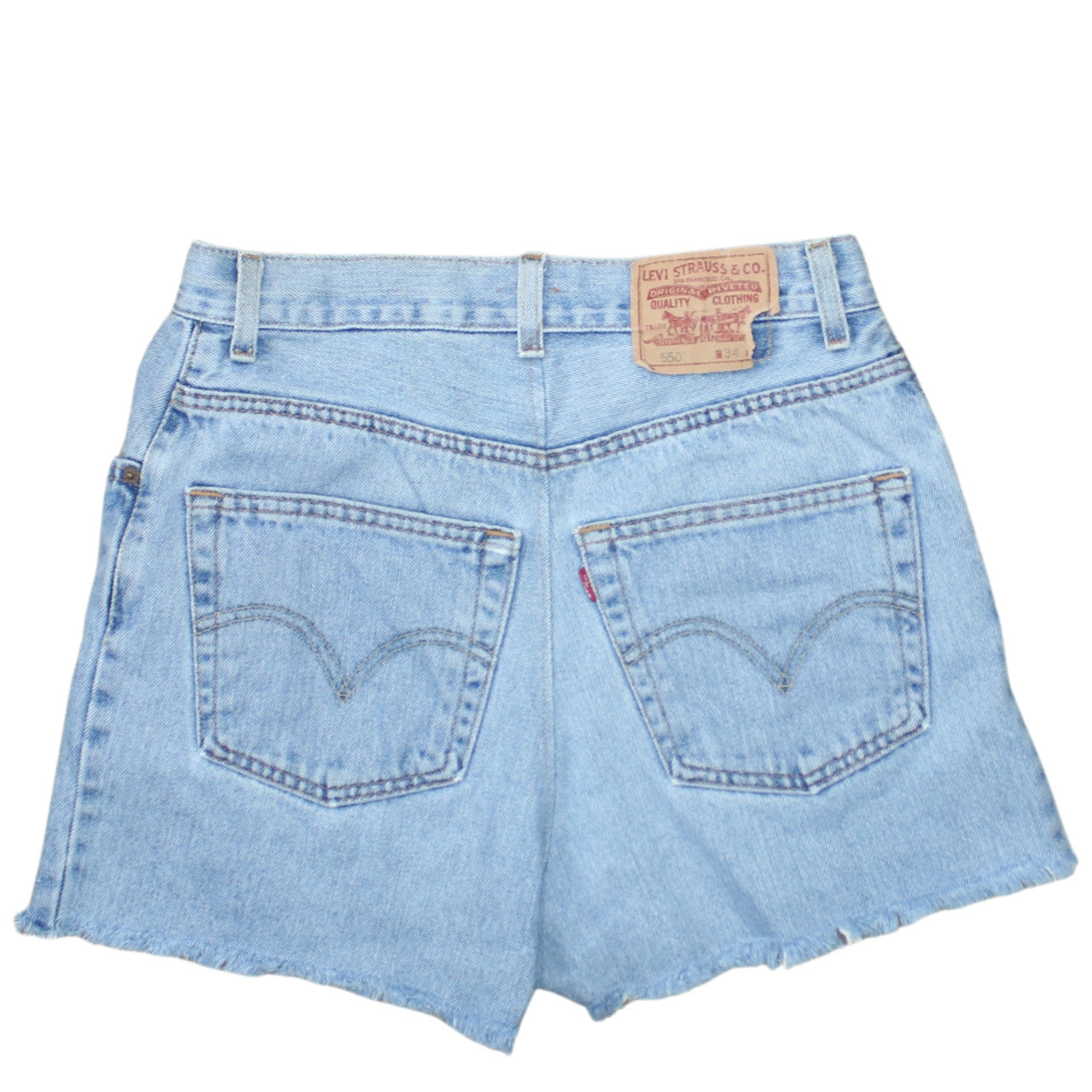 Levi's Womens Blue Denim Cut-Off Shorts Size M High Rise 550