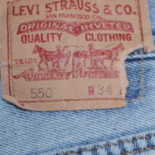 Levi's Womens Blue Denim Cut-Off Shorts Size M High Rise 550