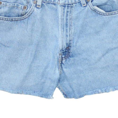 Levi's Womens Blue Denim Cut-Off Shorts Size M High Rise 550