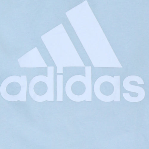 Adidas Womens Blue Pullover Hoodie Size S Casual Logo Sweatshirt