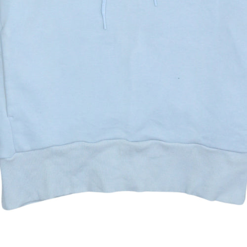 Adidas Womens Blue Pullover Hoodie Size S Casual Logo Sweatshirt