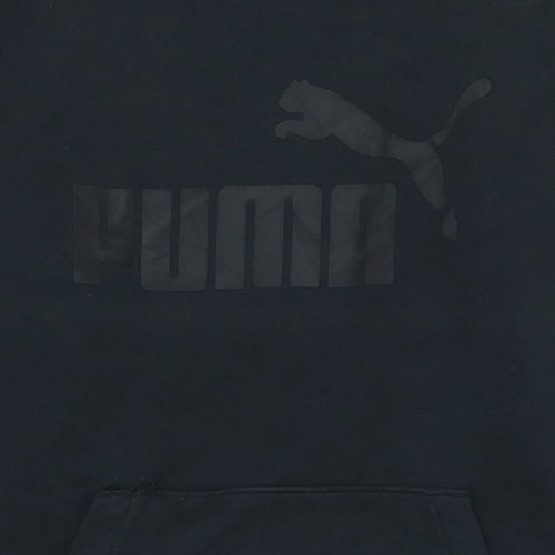 Puma Men's Black Medium Pullover Hoodie with Logo Design