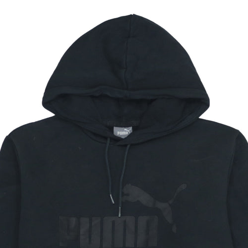 Puma Men's Black Medium Pullover Hoodie with Logo Design