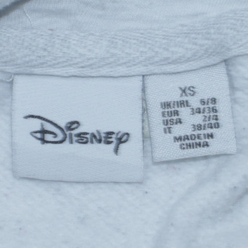Disney Women's Grey XS Pullover Hoodie with Logo Print