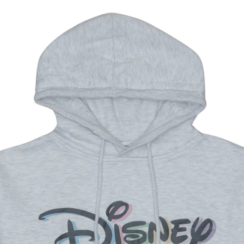 Disney Women's Grey XS Pullover Hoodie with Logo Print