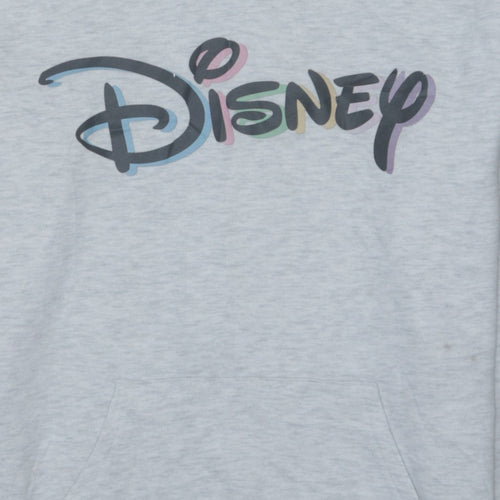 Disney Women's Grey XS Pullover Hoodie with Logo Print