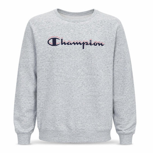 Front view of Champion Teens Grey Logo Sweatshirt XL Regular Fit Long Sleeve