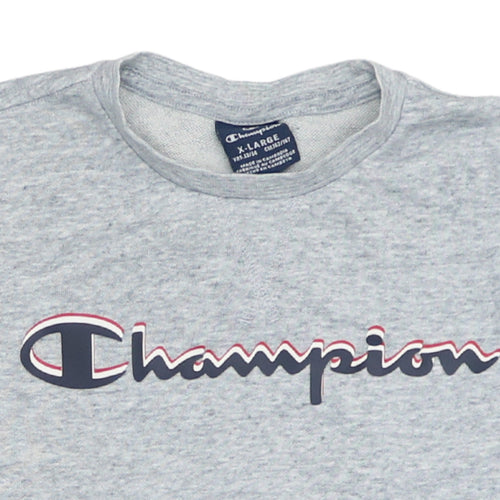 Champion Teens Grey Logo Sweatshirt XL Regular Fit Long Sleeve